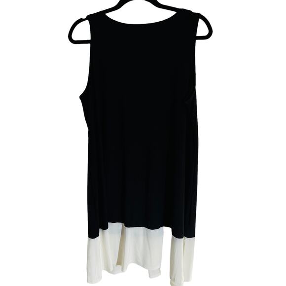 Nik and Nash Black and White Colorblock Sleeveless Dress, Sz XL - Picture 4 of 7
